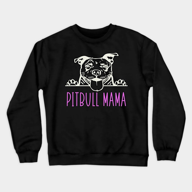 Pitbull Mama with Pitbull Dog Crewneck Sweatshirt by tropicalteesshop